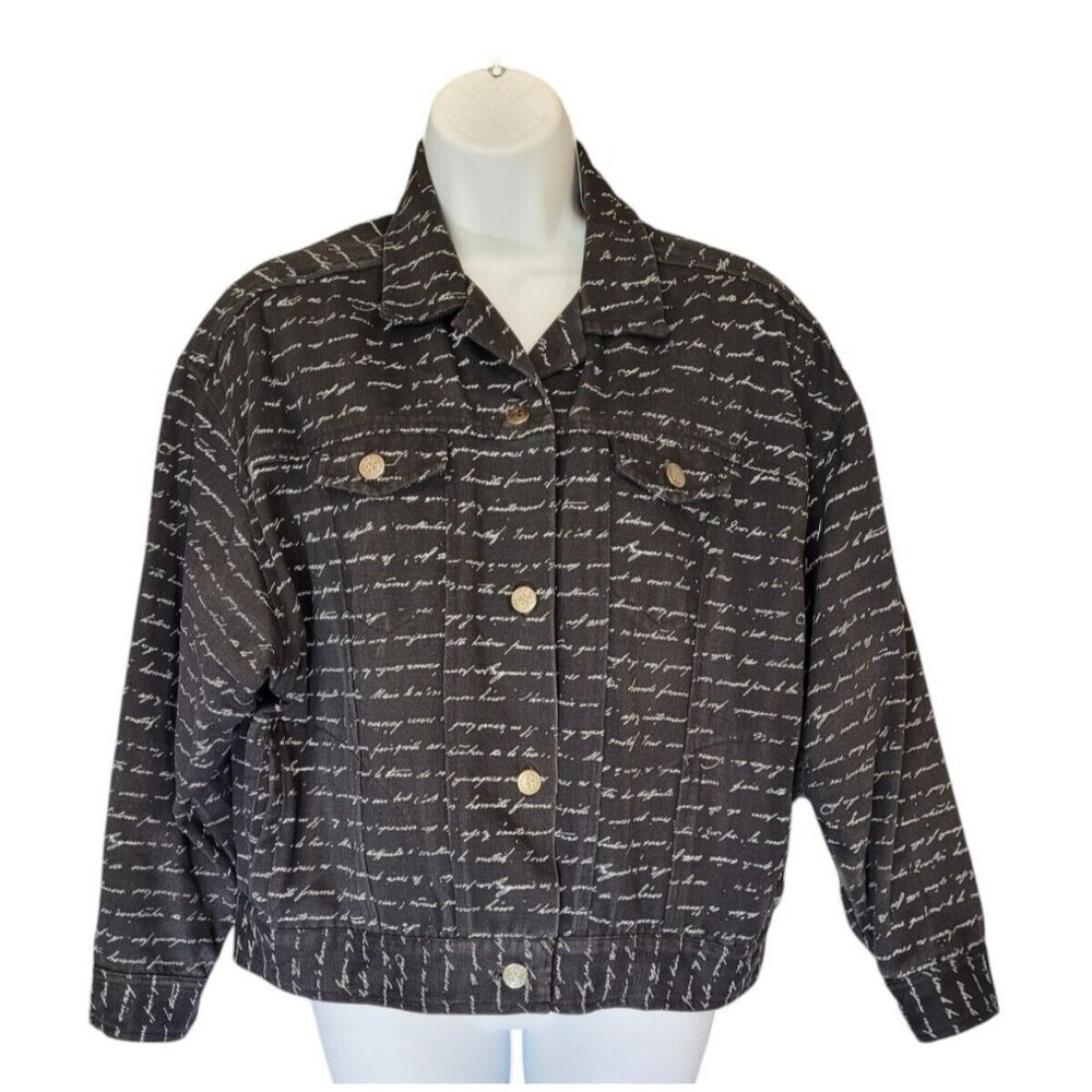 Vintage 90s Crazy Horse Denim Jean Jacket Small Trucker Metal‎ Buttons Pockets